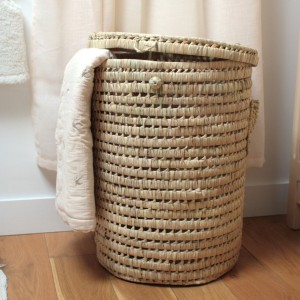 panier à linge en osier rond